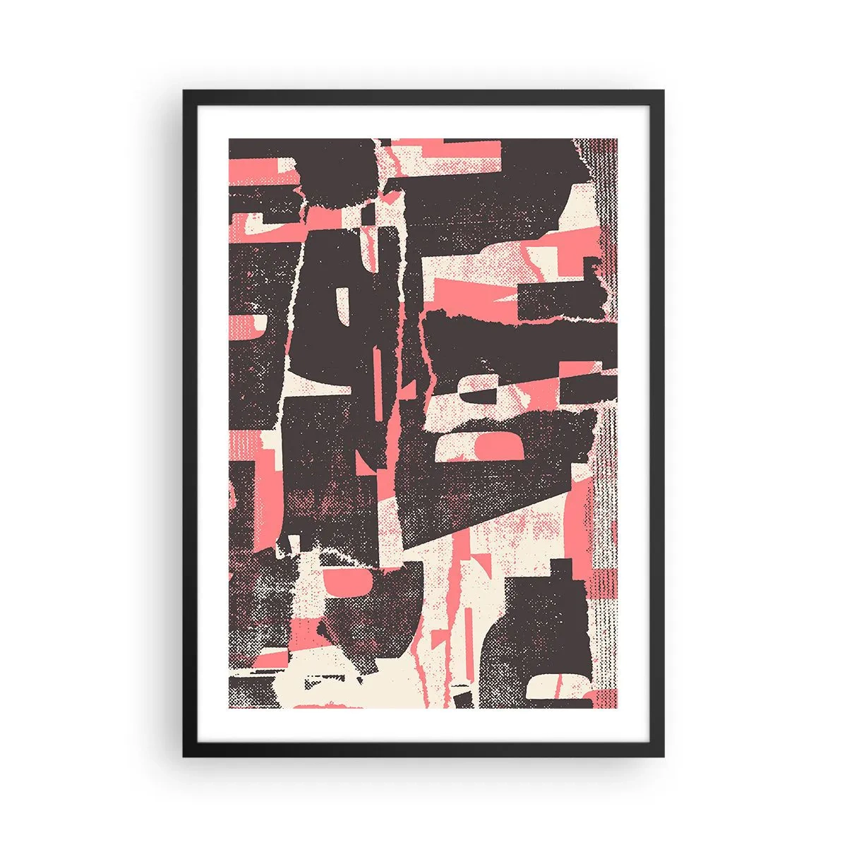 Plakát v černém rámu - Dynamická abstrakce v odstínech červené a černé - 50x70cm - Celý tento shon - Moderní nástěnná dekorace do obývacího pokoje a ložnice ARTTOR