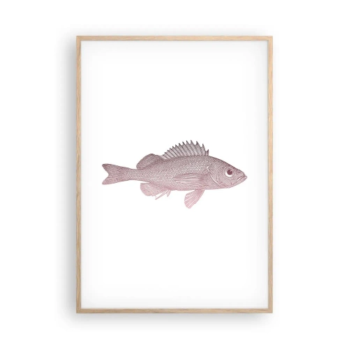 Plakát v rámu světlý dub - Ryba s velkýma očima - 70x100 cm