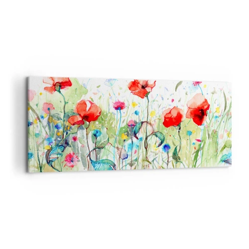 Obraz na plátně - Kvetoucí louka v květnu - 120x50 cm