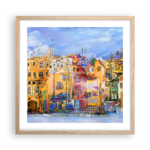 Plakát v rámu světlý dub - Jsme spolu - 50x50 cm