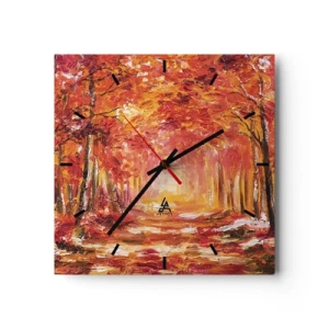 Nástěnné hodiny - Měděný les - 30x30 cm