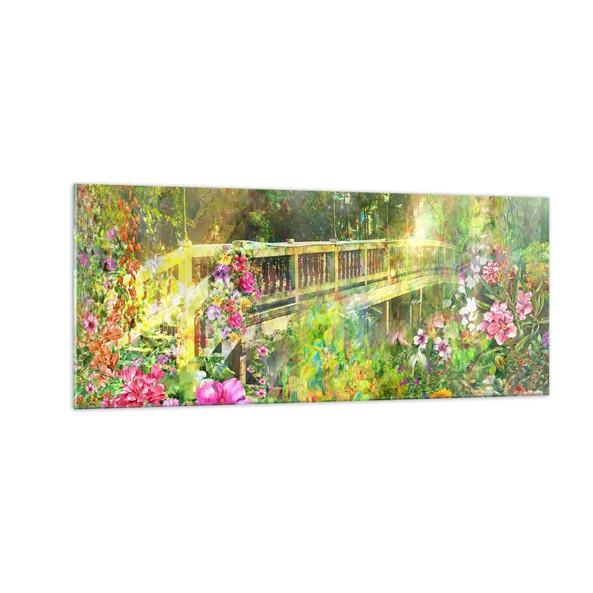 Obraz na skle - Můstek jarního vzdychání - 100x40 cm
