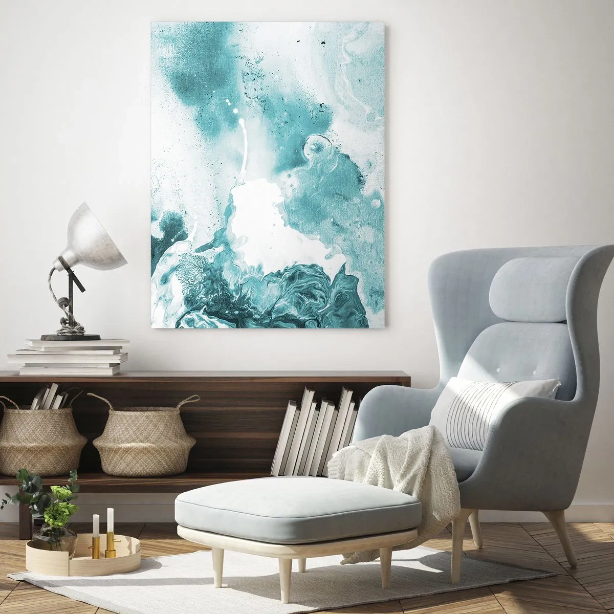 Obraz na skle - Povodí modré - 50x70 cm
