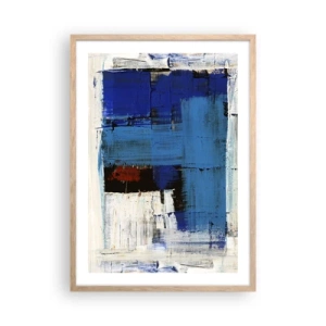 Plakát v rámu světlý dub - Tajemství modré - 50x70 cm