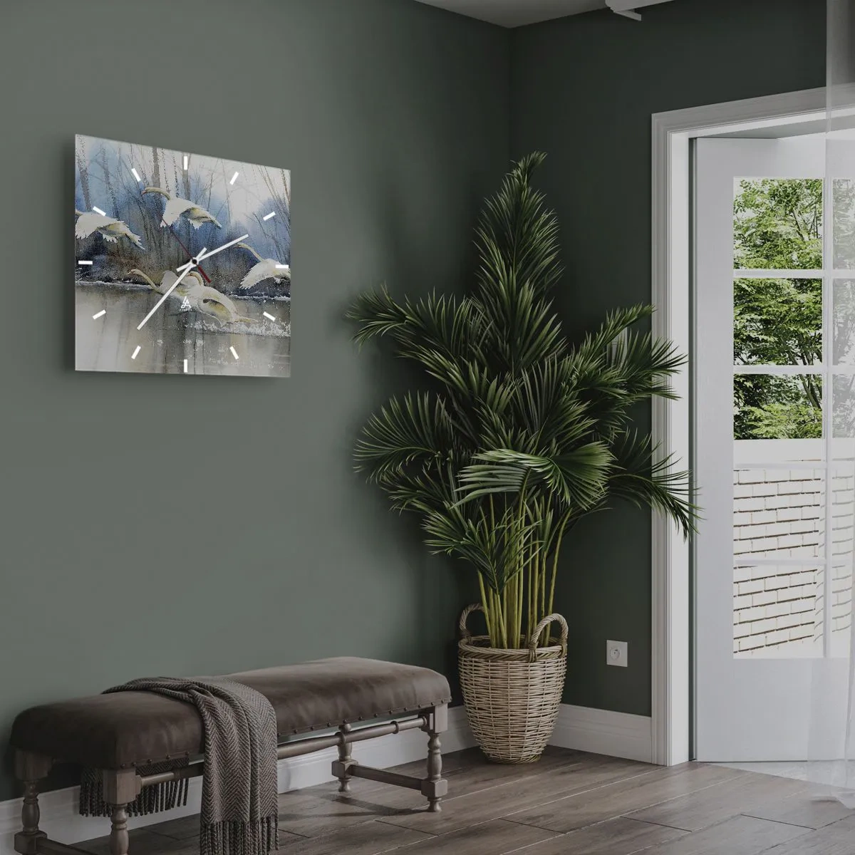 Nástěnné hodiny - Jako v povídce o divokých labutích - 40x40 cm