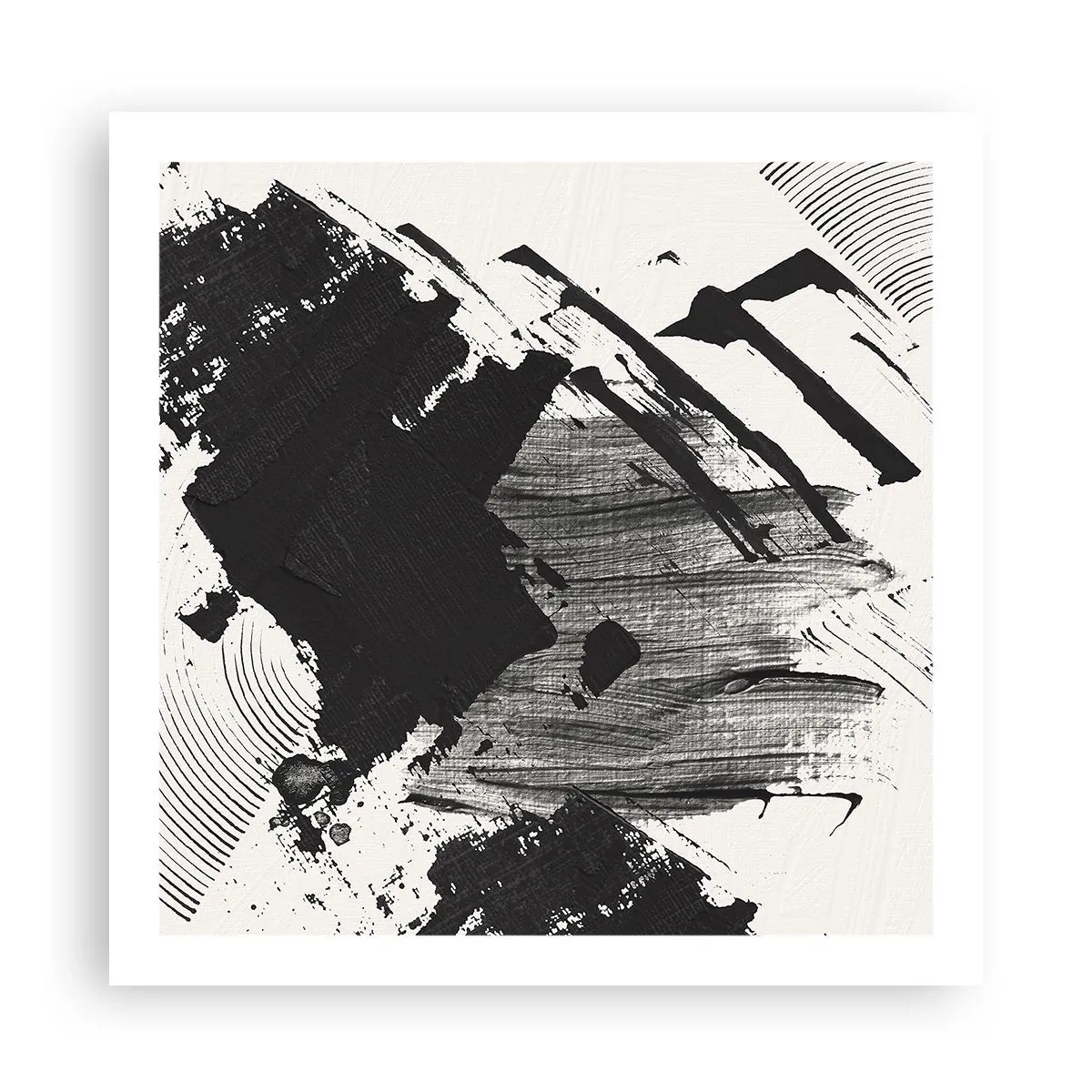 Plakát - Abstrakce – exprese černé - 60x60 cm