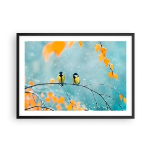 Plakát v černém rámu - Ptačí drby - 70x50 cm