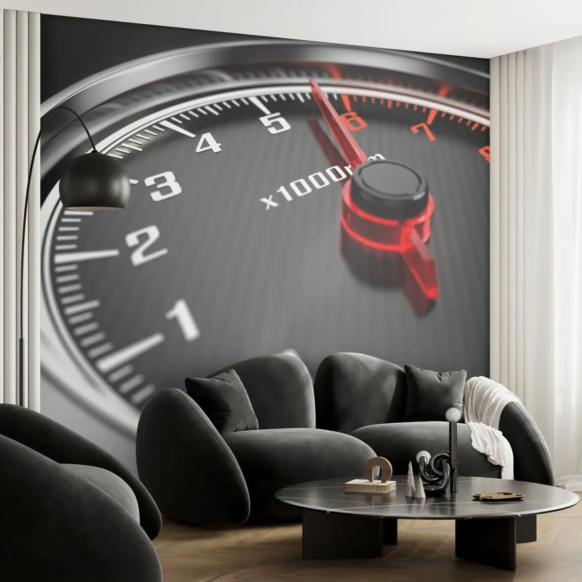 Fototapeta Samolepicí Deluxe Sticker - Šlápni na to - Automobilový průmysl, Rychloměr, 3D - 250x175 cm