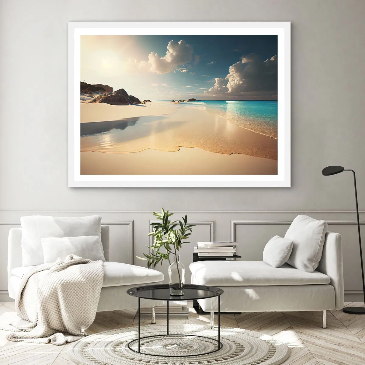 Plakát v bílém rámu - Vysněný den - 70x50 cm