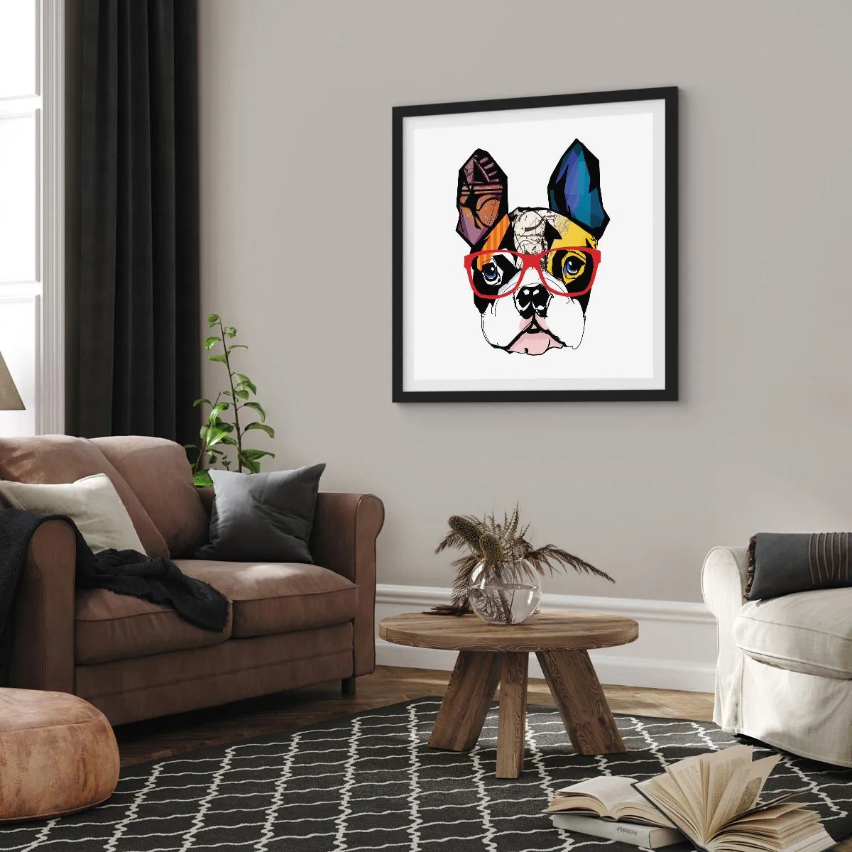 Plakát v černém rámu - Intelektuál - 40x40 cm