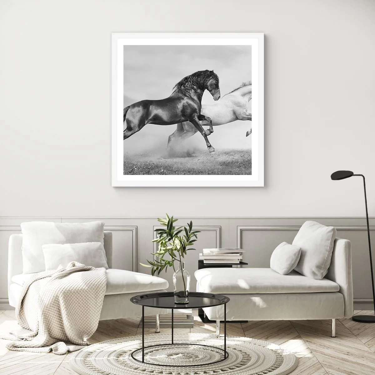 Plakát v bílém rámu - Andělé a démoni - 40x40 cm