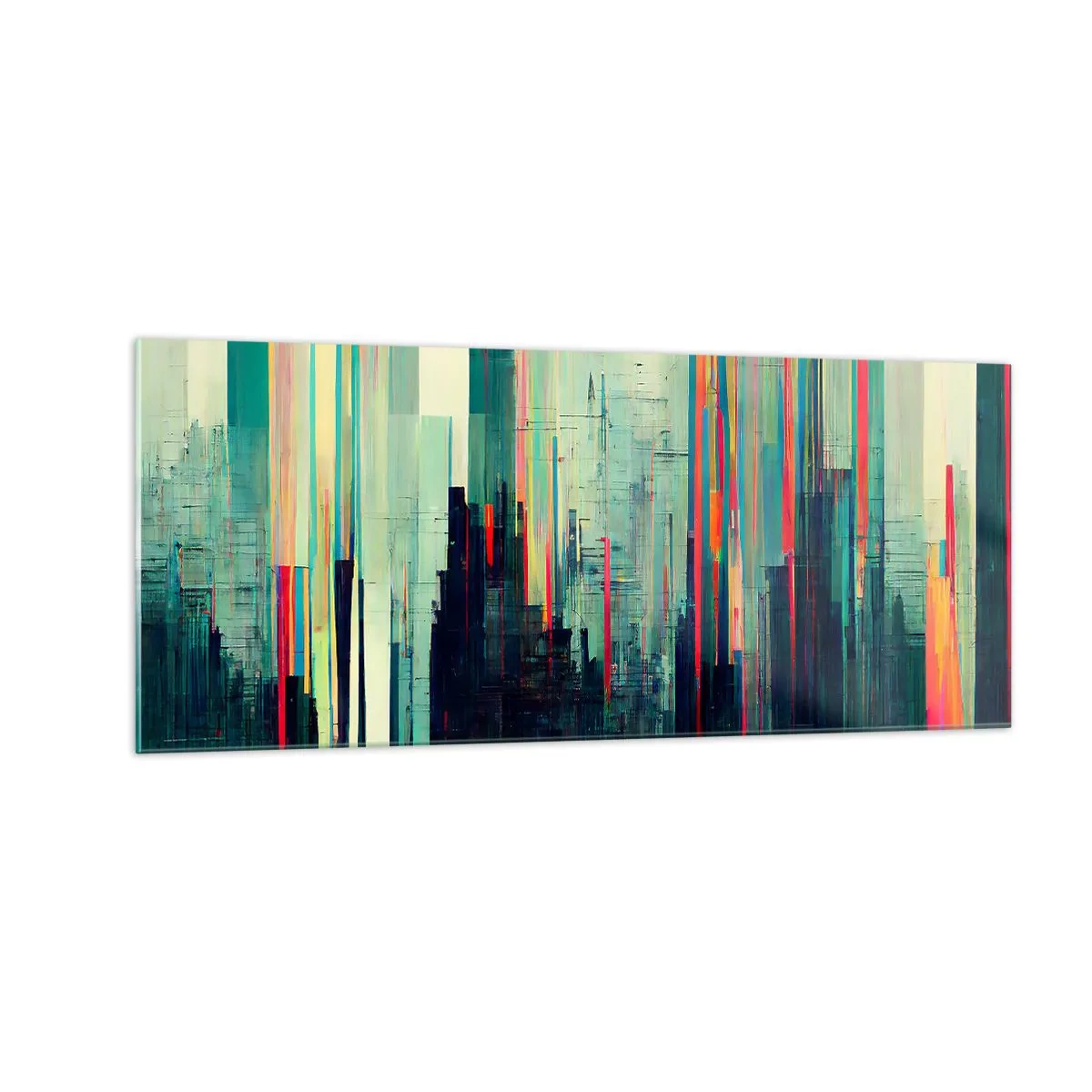Obraz na skle - Futuristické město - 100x40 cm