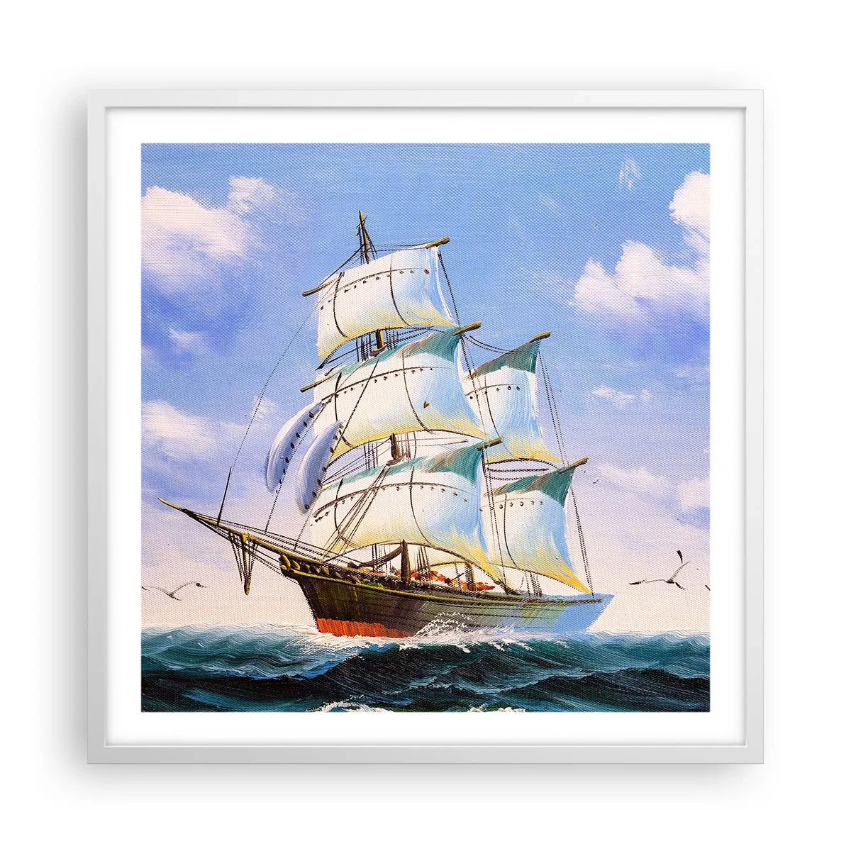 Plakát v bílém rámu - Hrdě s větrem - 60x60 cm