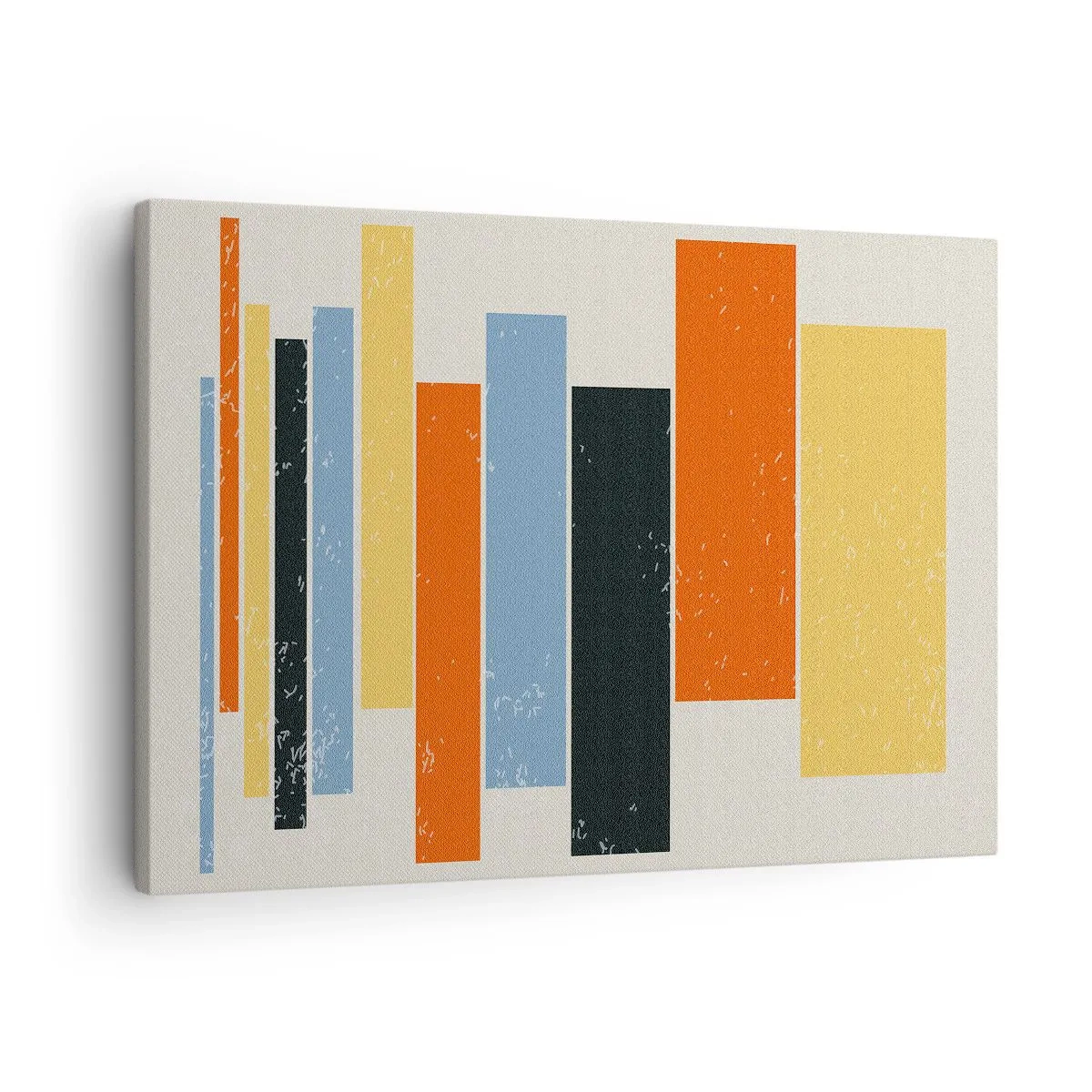 Obraz na plátně - Barevné obdélníky v moderním uspořádání - 70x50cm - Záznam hudby - Moderní nástěnná dekorace do obývacího pokoje a ložnice ARTTOR