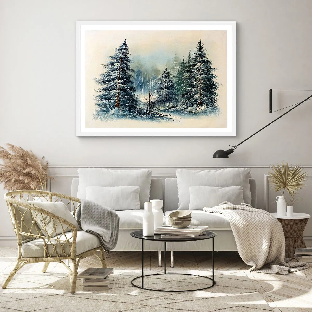 Plakát v bílém rámu - Připravení na Vánoce - 100x70 cm