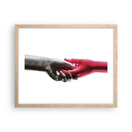 Plakát v rámu světlý dub - Spolu i když jsme odlišní - 50x40 cm
