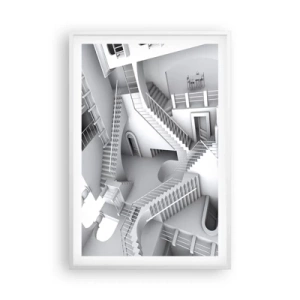 Plakát v bílém rámu - Paradoxy prostoru - 61x91 cm