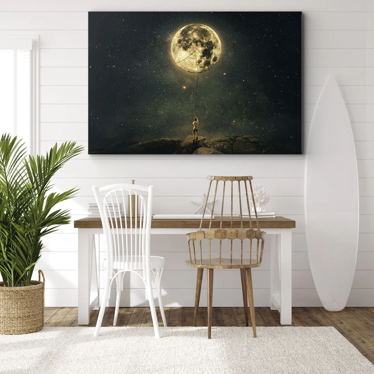 Obraz na plátně - Kluk, který ukradl měsíc - 100x70 cm