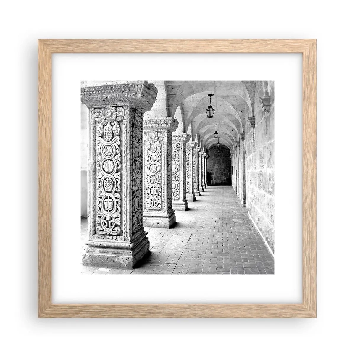 Plakát v rámu světlý dub - Kam...? - 30x30 cm