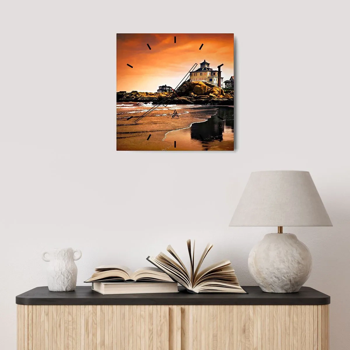 Nástěnné hodiny - Elegance západního pobřeží - 40x40 cm