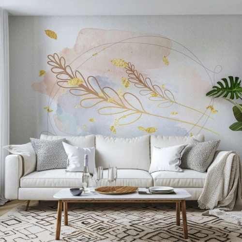 Fototapeta Premium Canvas - Zlatý závan - Jasný, Minimalistický, Moderní - 400x280 cm