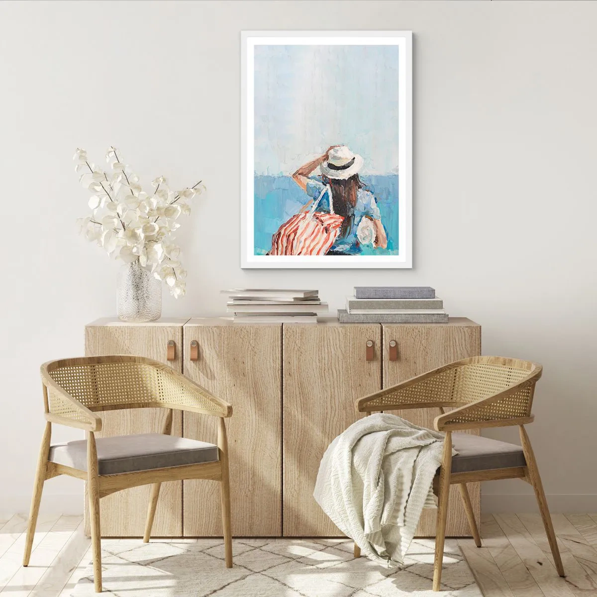 Plakát v bílém rámu - Vítej na dovolené - 50x70 cm