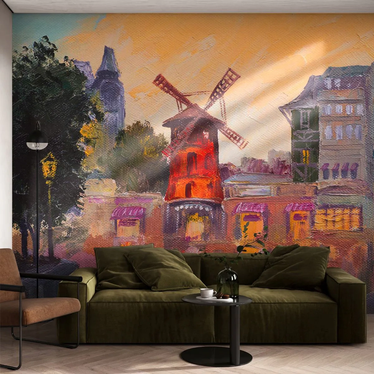 Fototapeta Premium Sand - Pařížské ikony – Moulin Rouge - Paříž, Fanoušek, Moulin Rouge - 150x105 cm