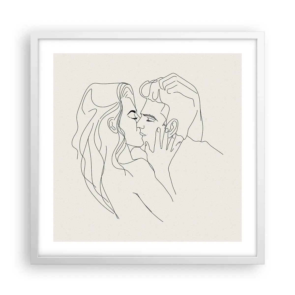 Plakát v bílém rámu - Zamotaní citem - 50x50 cm