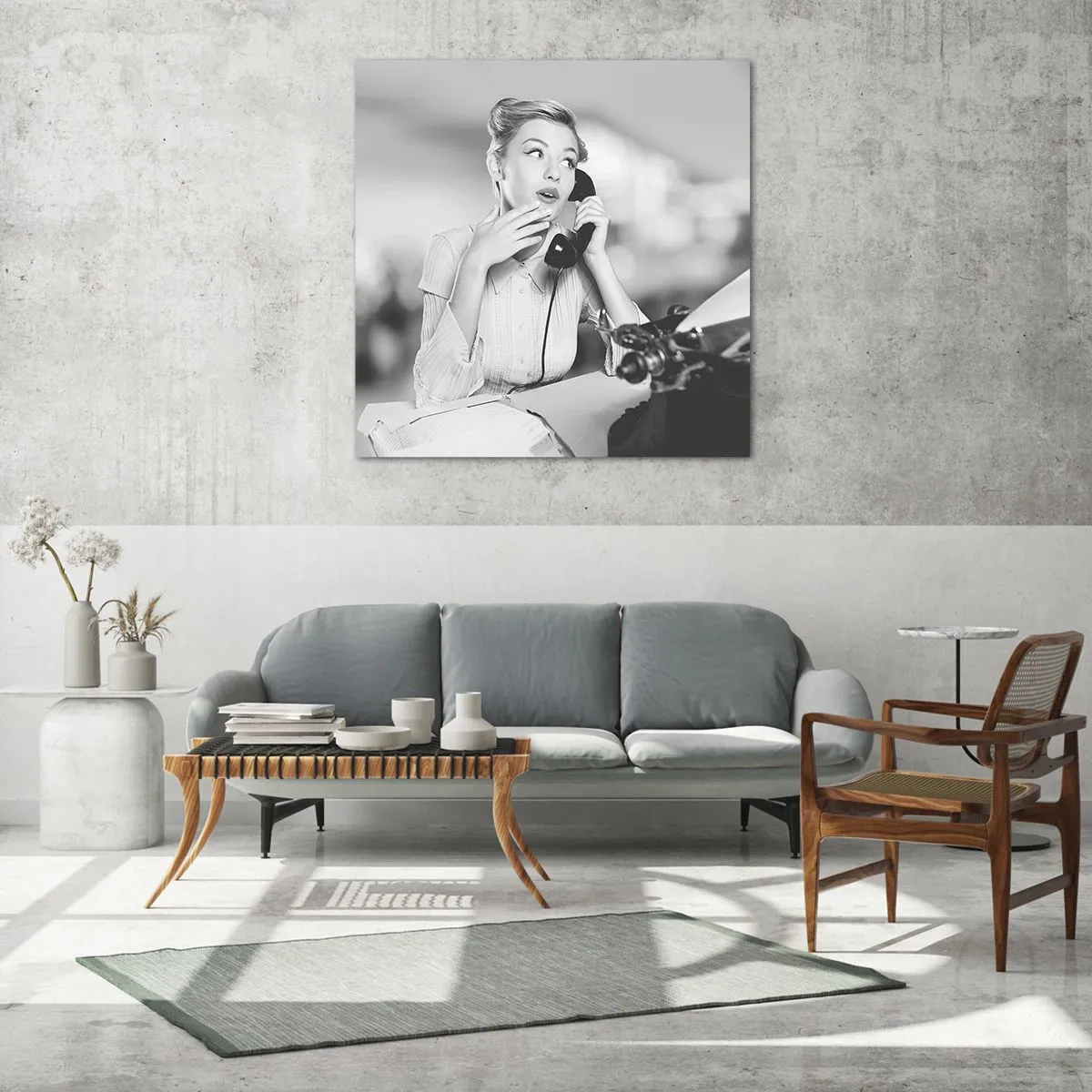 Obraz na skle - Halo, tady jsou 50. léta. - 40x40 cm