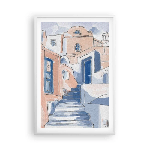 Plakát v bílém rámu - Exotické město - 61x91 cm