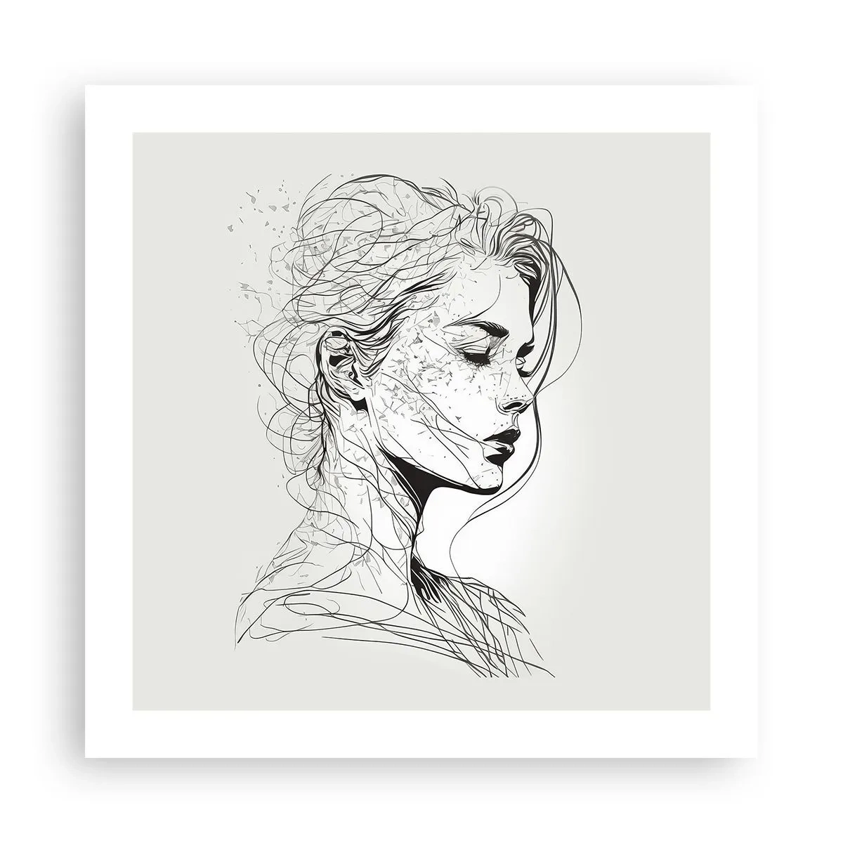 Plakát - Portrét v zamyšlení - 50x50 cm