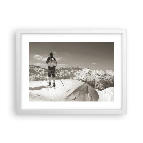 Plakát v bílém rámu - Stejné hory - 40x30 cm