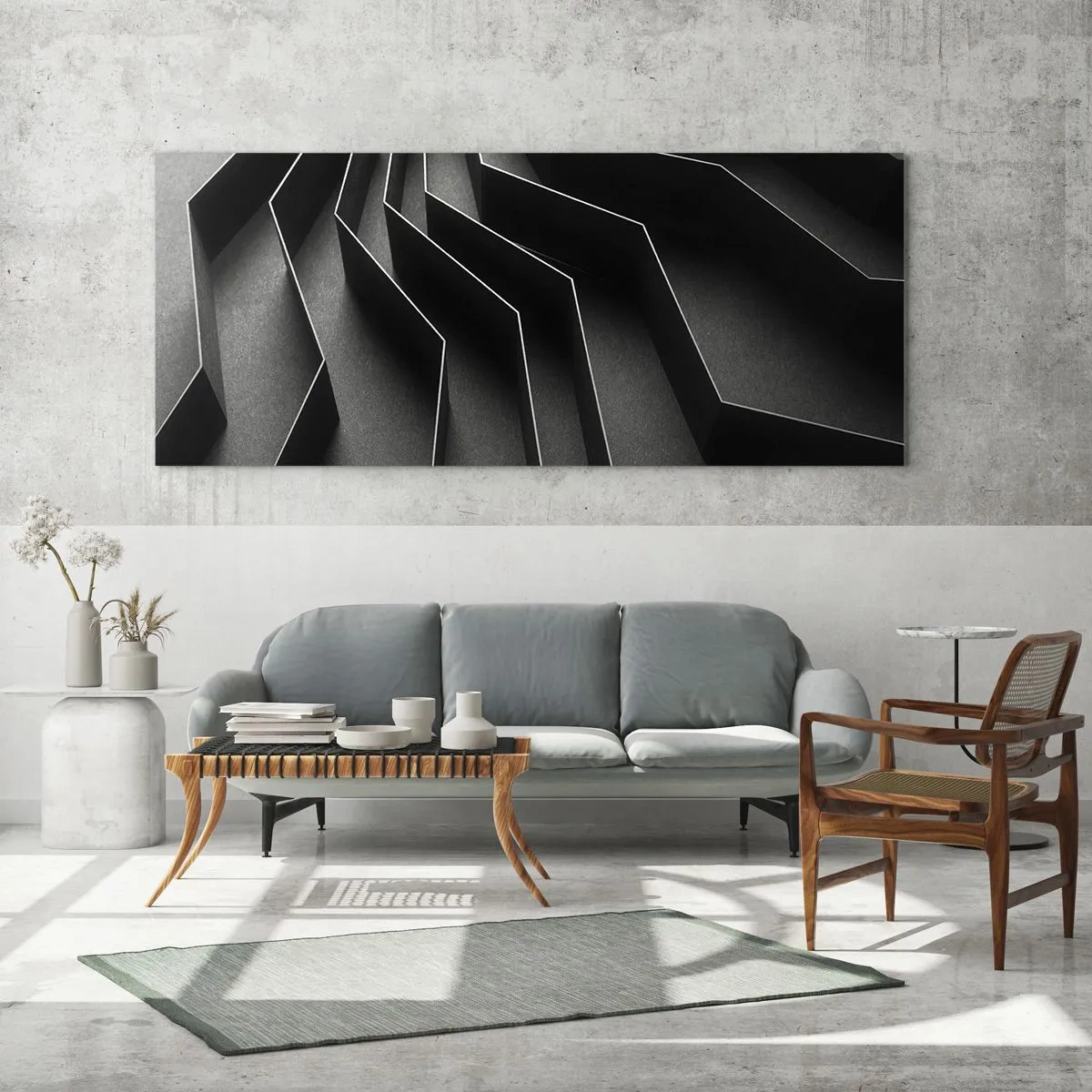 Obraz na skle - Prostorový pořádek - 100x40 cm