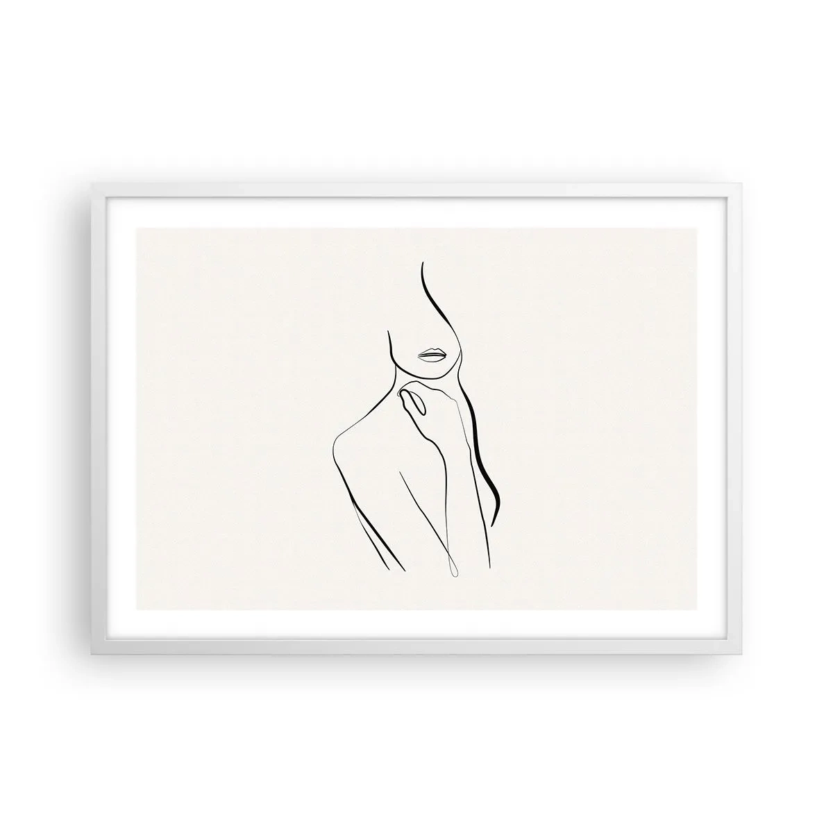 Plakát v bílém rámu - Vlna melancholie - 70x50 cm