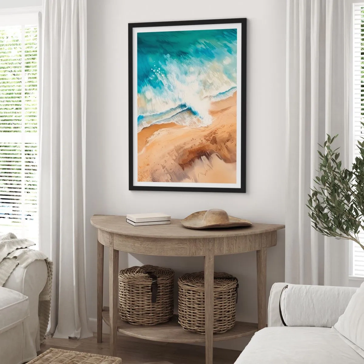 Plakát v černém rámu - Vlna, která se vrací - 70x100 cm