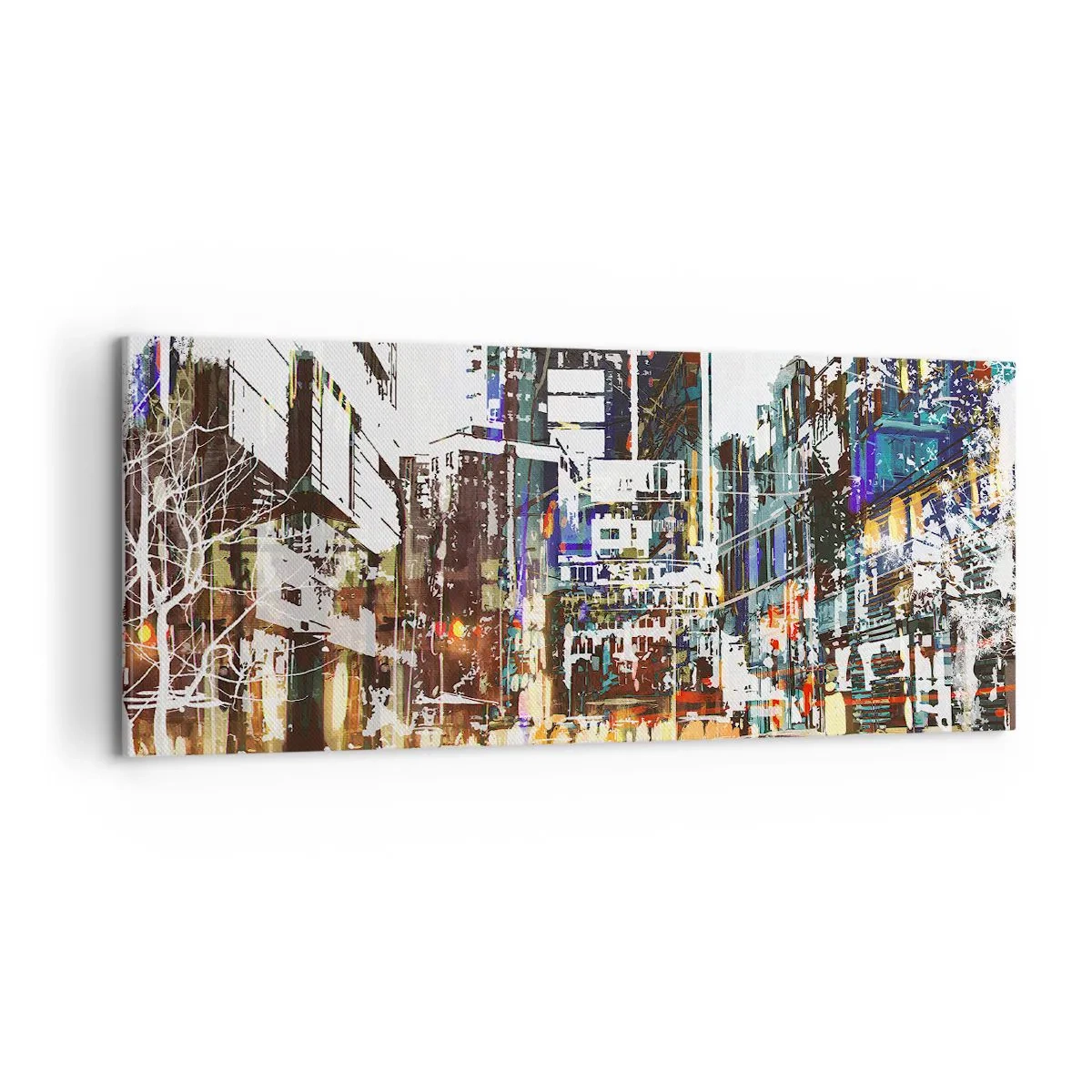 Obraz na plátně - Třpytivé město - 100x40 cm