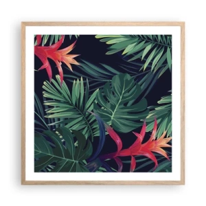 Plakát v rámu světlý dub - Vzplanout v zeleném - 60x60 cm