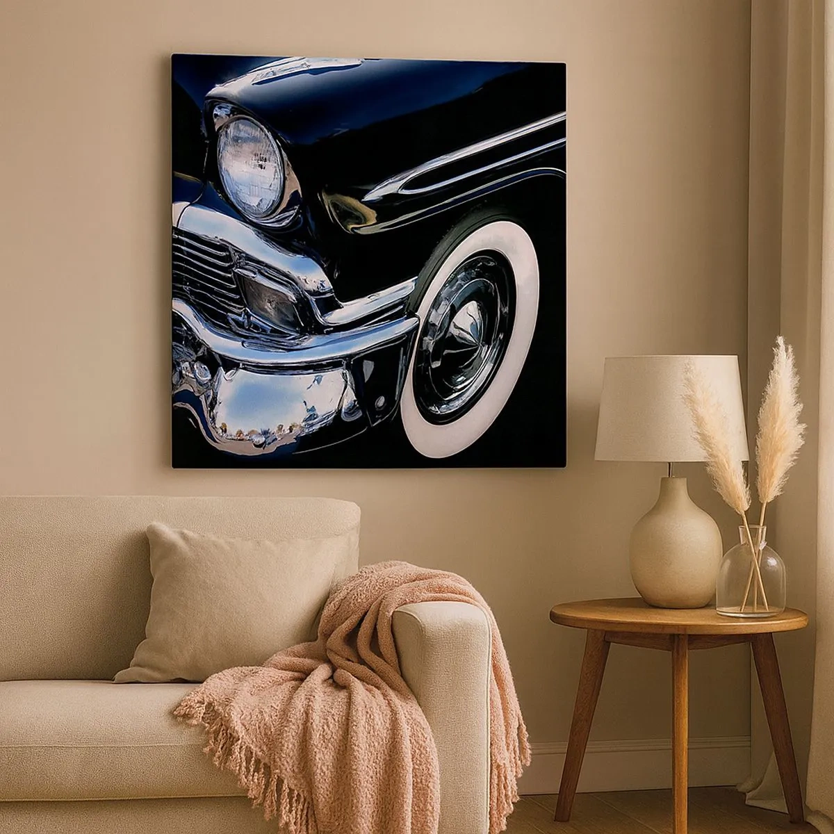 Obraz na plátně - Klasika v stříbrné, černé a bílé - 30x30 cm