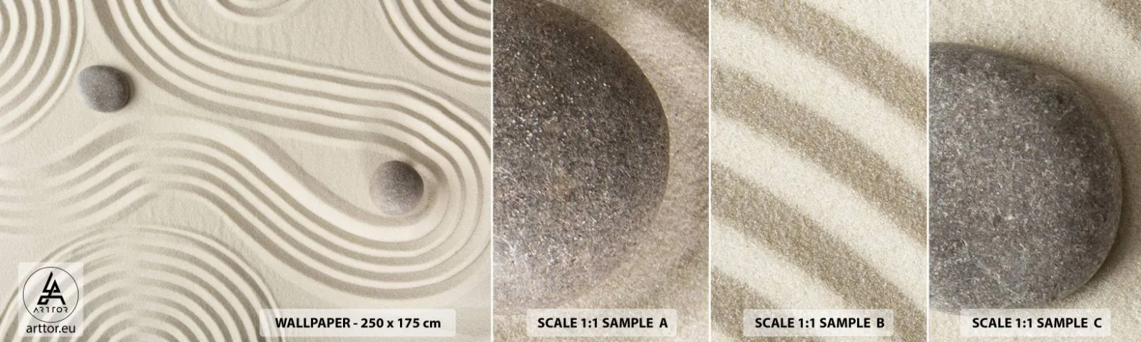 Vzor Fototapety Samolepicí Deluxe Sticker - Dotek tepla - Abstrakce, Kus, Písek - 100x30 cm