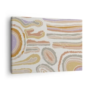 Obraz na plátně - Barevné průřezy abstraktních tvarů - 70x50cm - Barevné průřezy - Moderní nástěnná dekorace do obývacího pokoje a ložnice ARTTOR