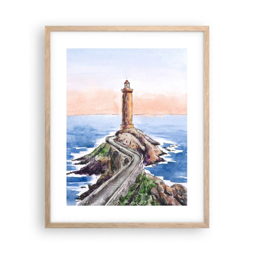 Plakát v rámu světlý dub - Tváří v tvář moři - 40x50 cm