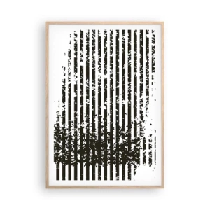 Plakát v rámu světlý dub - Rytmus a šum - 70x100 cm