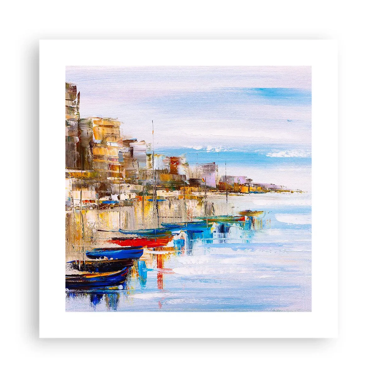 Plakát - Vícebarevný městský přístav - 40x40 cm