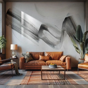 Fototapeta Standard Eco - Umělecký černý pruh na světlém pozadí - 100x70cm - Jen tak pro radost - Moderní nástěnná dekorace do obývacího pokoje a ložnice ARTTOR