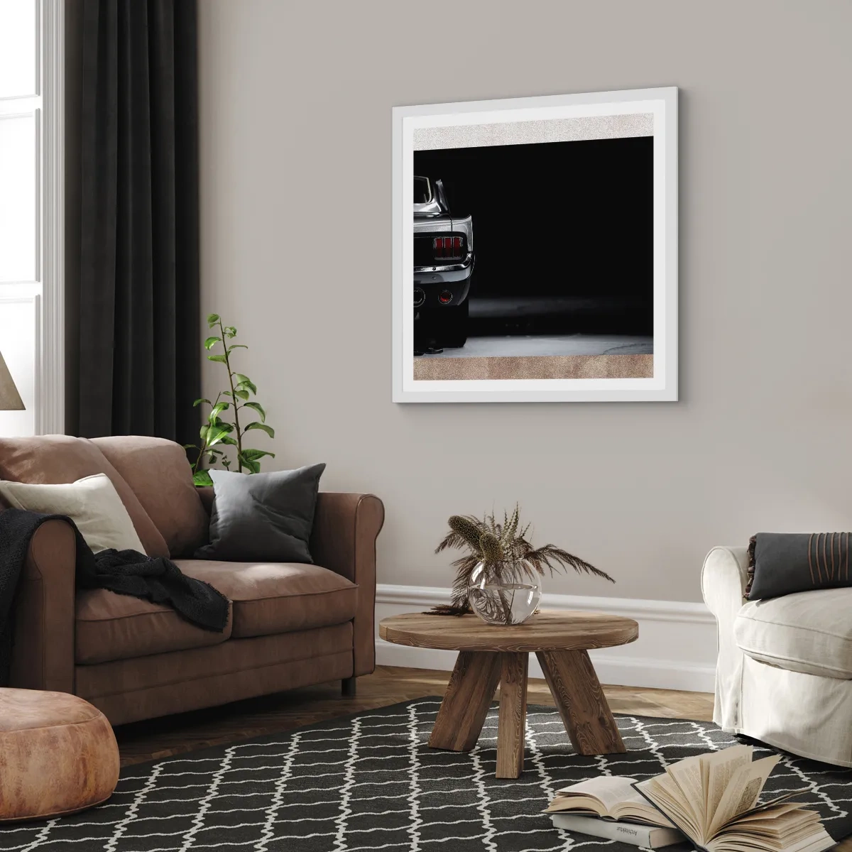 Plakát v bílém rámu - Kouzlo klasiky - 60x60 cm