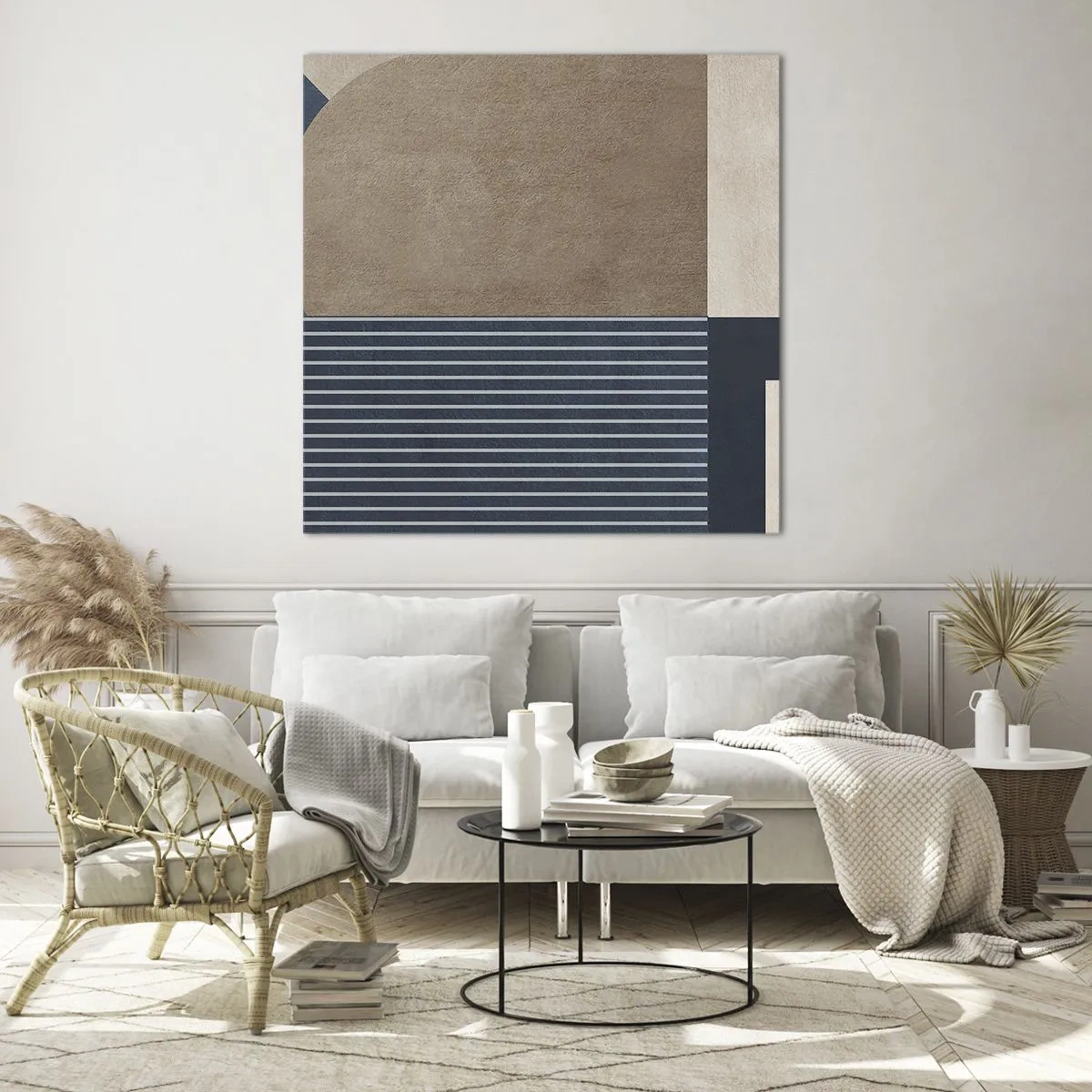 Obraz na skle - Kompozice jednoduchosti a kulatosti - 30x30 cm