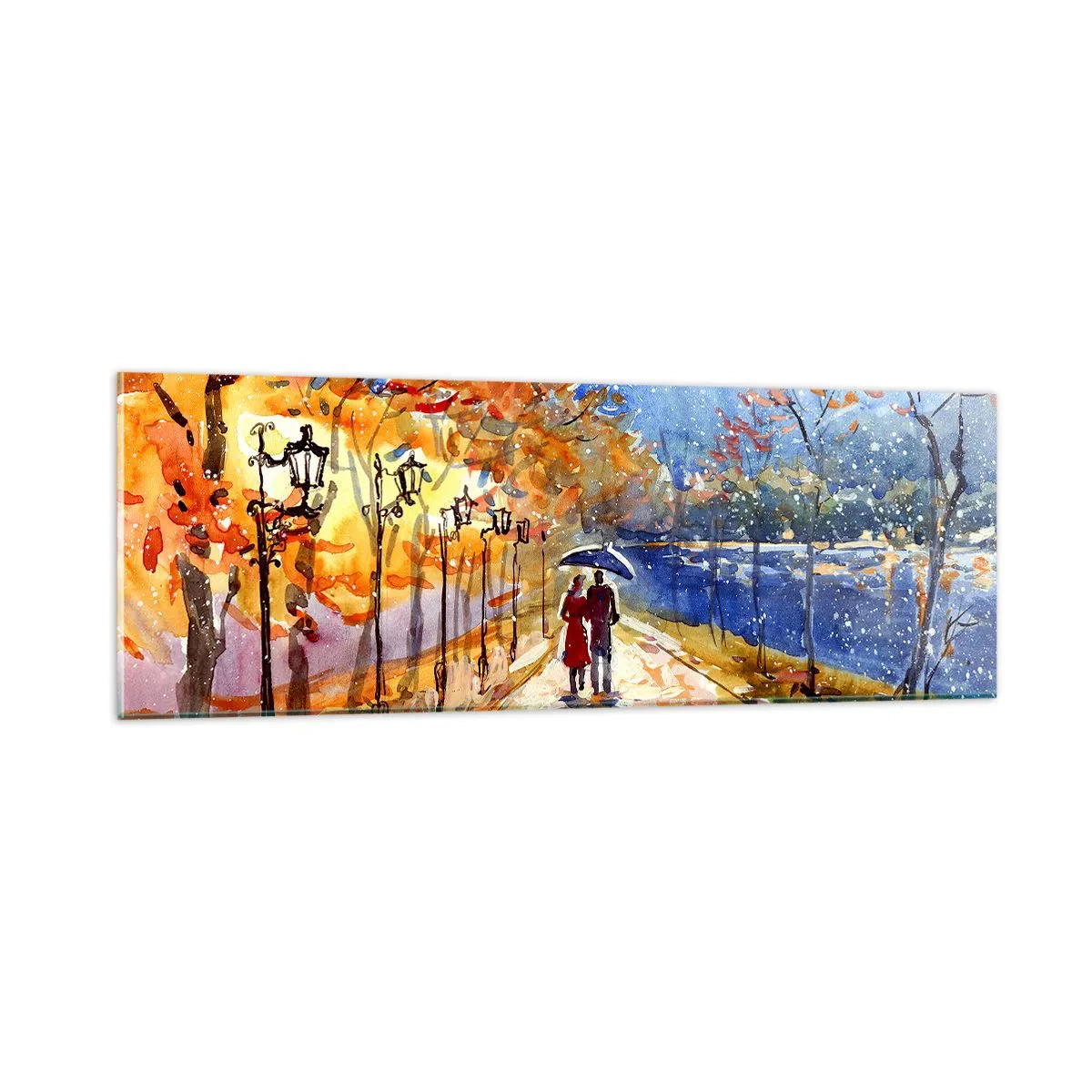 Obraz na skle - Společně k hranici času - 90x30 cm
