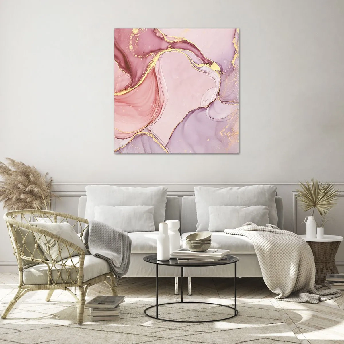 Obraz na skle - Mazlení barev - 70x70 cm