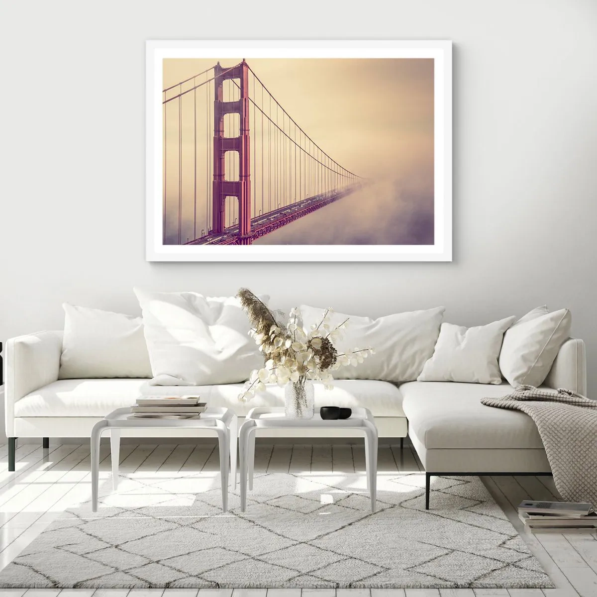 Plakát v bílém rámu - Mezi nebem a zemí - 100x70 cm