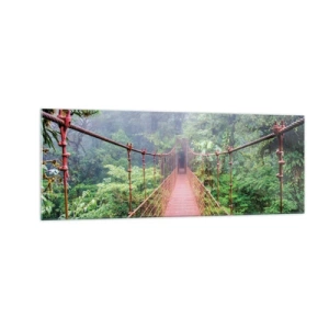 Obraz na skle - Zavěšený nad korunami - 140x50 cm